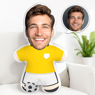 Football Player Minime Throw Pillow Custom Soccer Player Pillow Personalized Photo Minime Pillow - makephotopuzzleuk