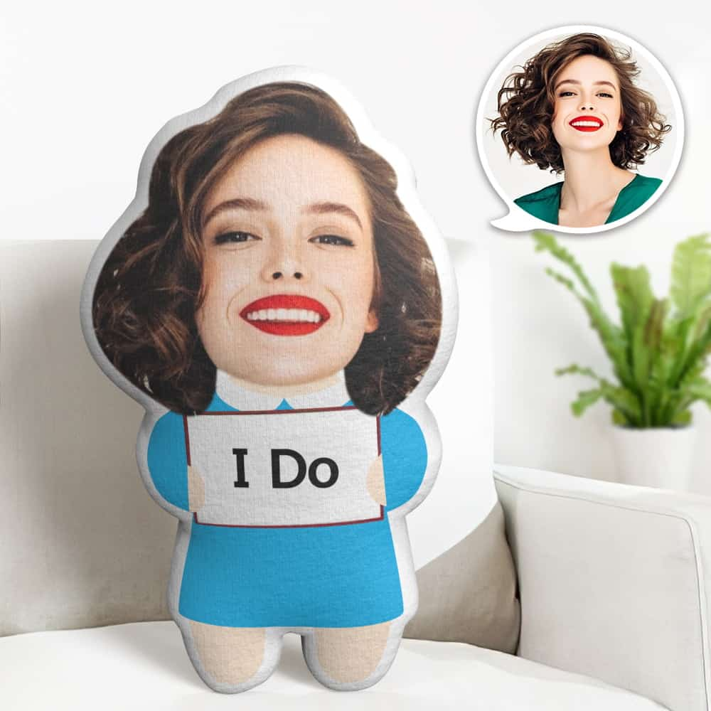 Valentine's Day Gift Custom Face Pillow, Cartoon I Do Face Doll, the Best Gift for Lover