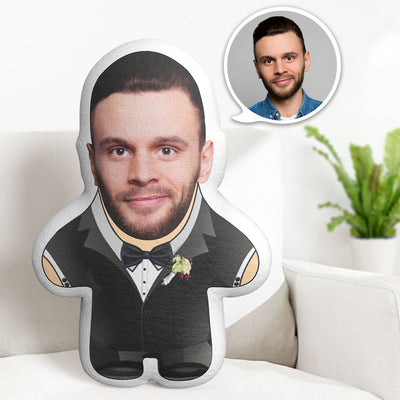 Valentine's Day Gift Custom Face Pillow Personalised Photo Minime Doll Groom The Best Gift for Lover - mysiliconefoodbag