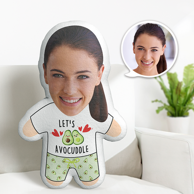 Let's Avocuddle Minime Teddy Pillow Custom Face Personalized Photo Minime Doll