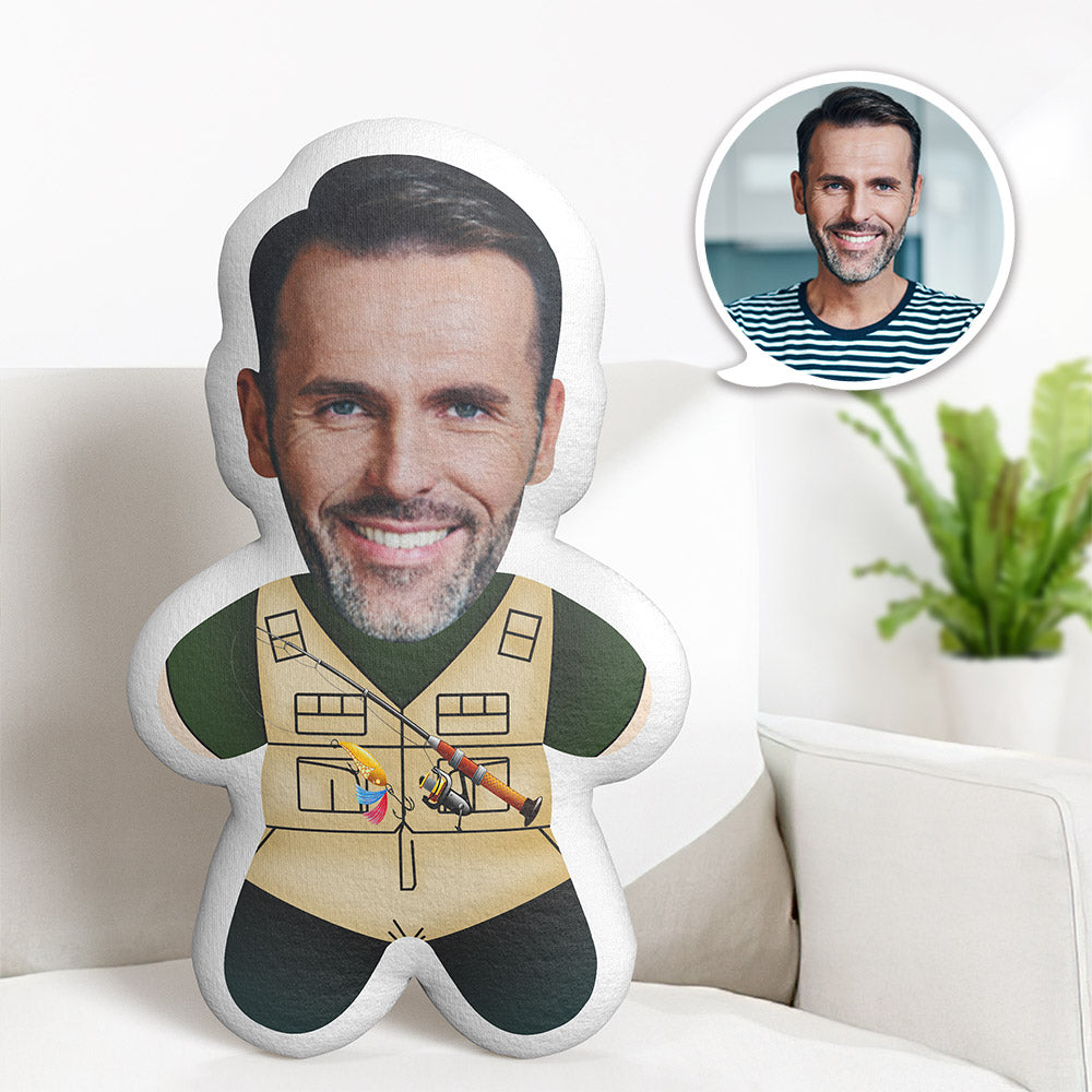 Custom Face Minime Teddy Pillow Fisherman Personalized Photo Minime Doll Personalized Gifts