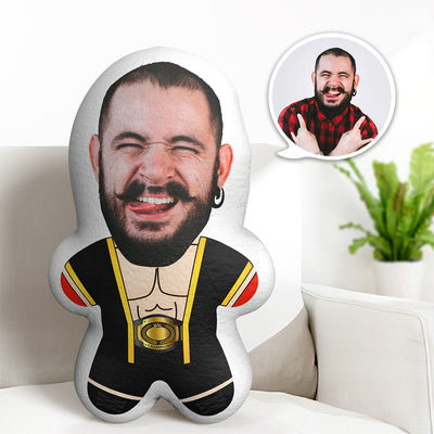 Custom Minime Throw Pillow Male Wrestler Custom Face Gifts Personalized Photo Minime Pillow - mysiliconefoodbag