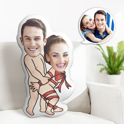 Custom Couple Pillow Valentine's Day Gifts Face Pillow Bow Tie - mysiliconefoodbag