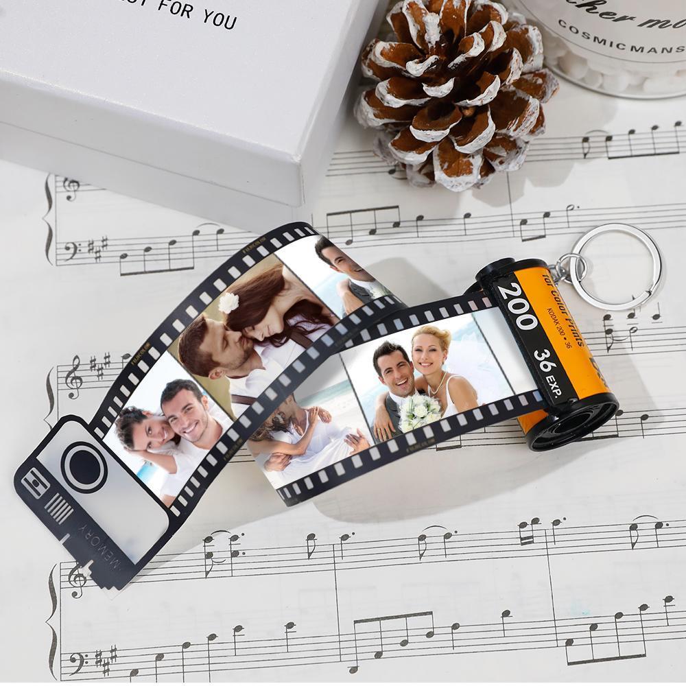 Custom Colorful Camera Roll Keyring - Couple