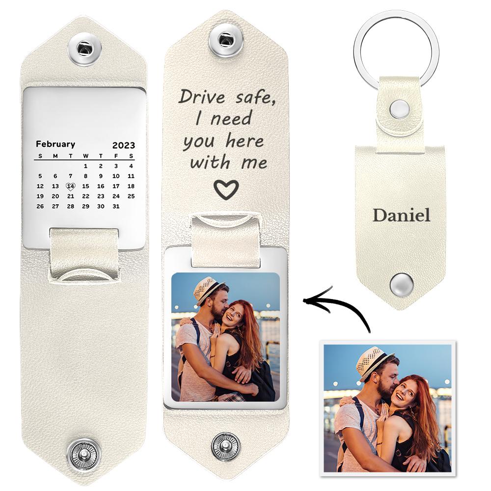 Drive Safe Keychain Gifts for Lover Calendar Keychain Photo Gifts