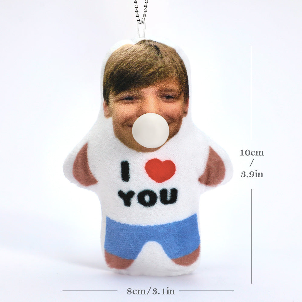 Custom MINIME Pillow Keychain with Bubble Squeeze Pocket Hug Valentine's Gifts