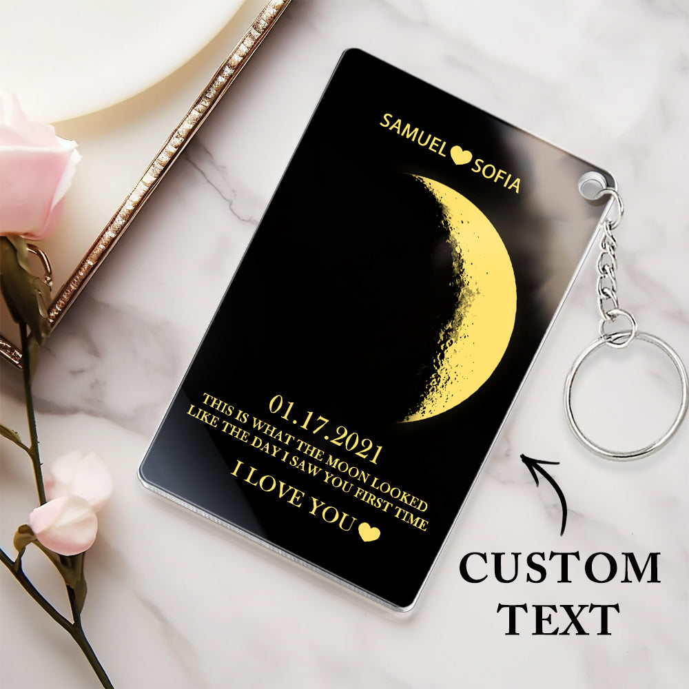 Custom Moon Phase and Names Wooden Frame with Your Text Moon Phase Gifts Collection