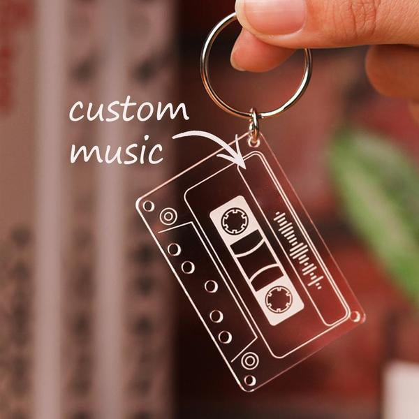 Music Code Keychain Custom Music Tape Keyring