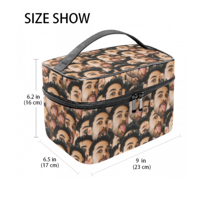 Back To School Gifts Personalized Mash Face Storage Bag,  Photo Cosmetic bag
