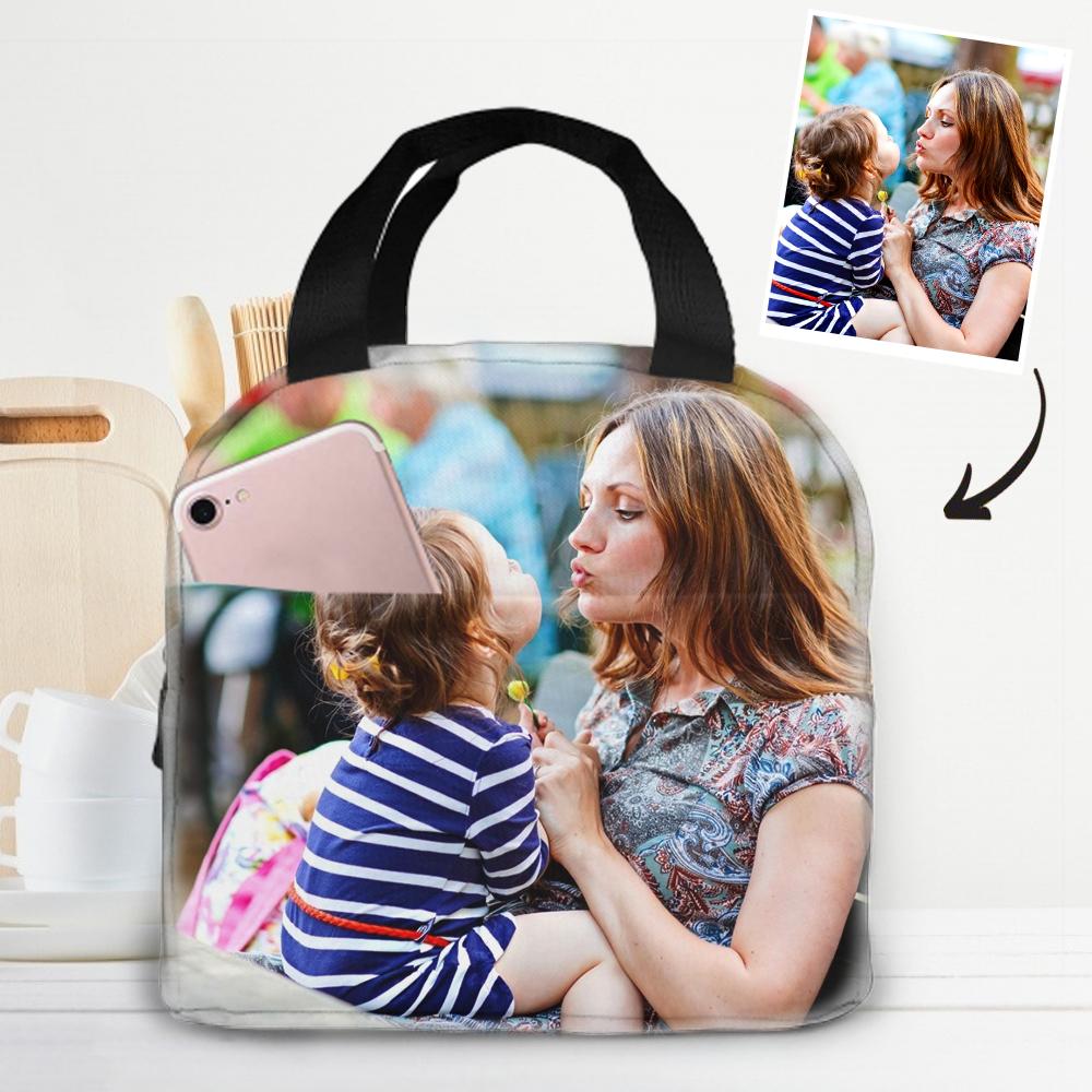 Back To School Gifts Personalized Photo Insulation Lunch Bag, Customized Lunch Box, Mother's Day Gift