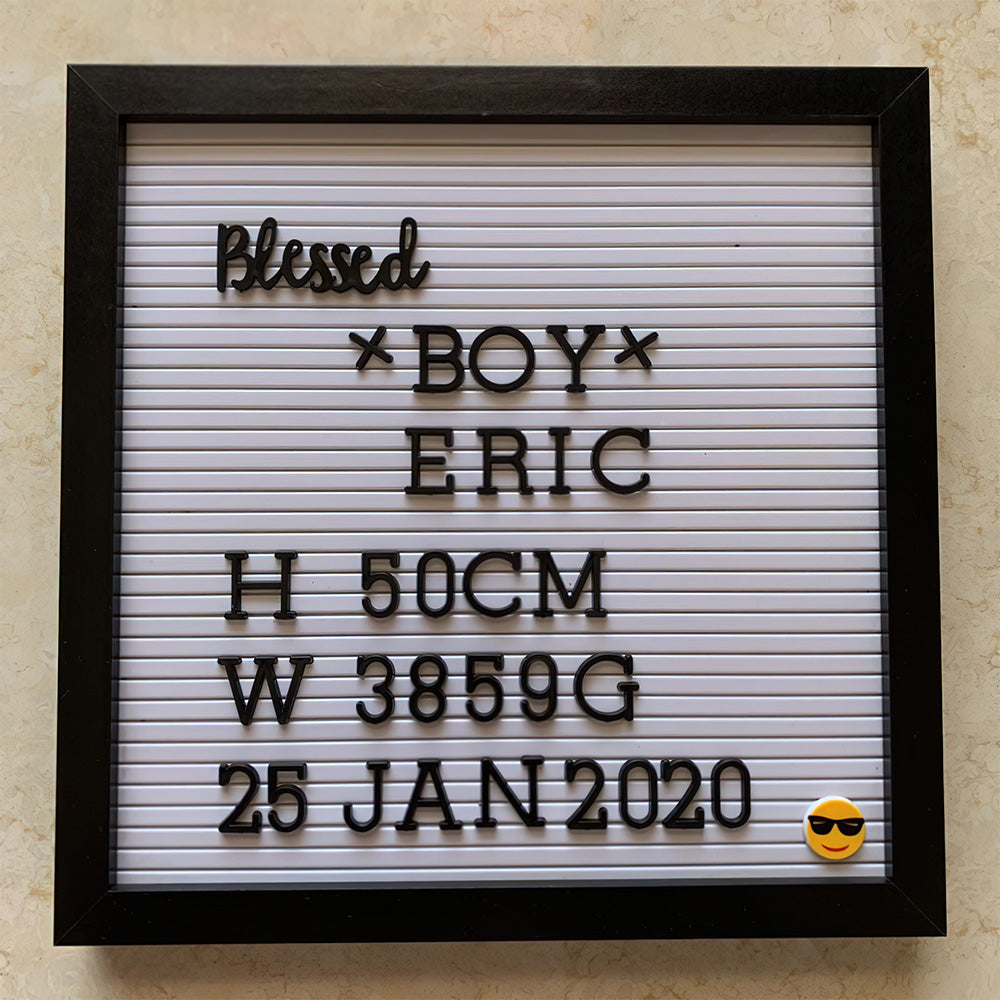 Felt Letter Board with Letters and Photo Holders Baby Birth Announcement Changeable Pre Cut Letters Boards Message Board, Classroom Decor