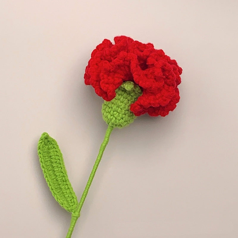 Carnation Crochet Flower Handmade Knitted Flower Gift for Lover