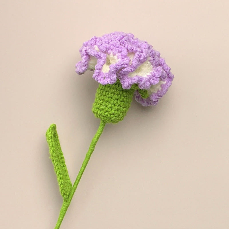 Carnation Crochet Flower Handmade Knitted Flower Gift for Lover