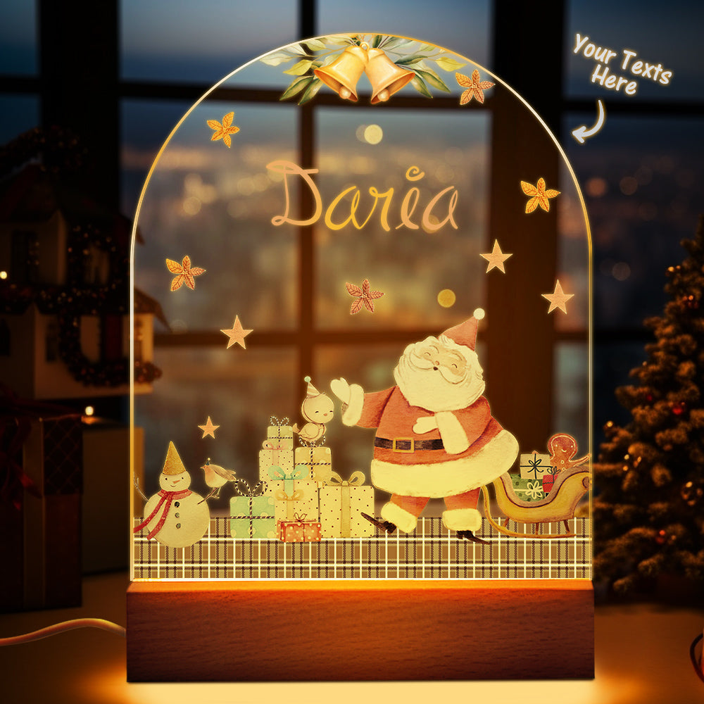 Custom Santa Name Night Light Personalized Baby Bedside Snowman Gift Night Light Christmas Gifts