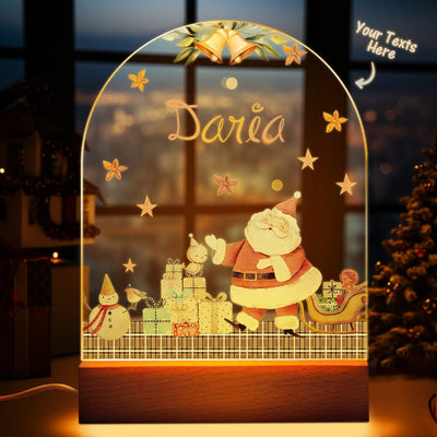 Custom Santa Name Night Light Personalized Baby Bedside Snowman Gift Night Light Christmas Gifts - mysiliconefoodbag
