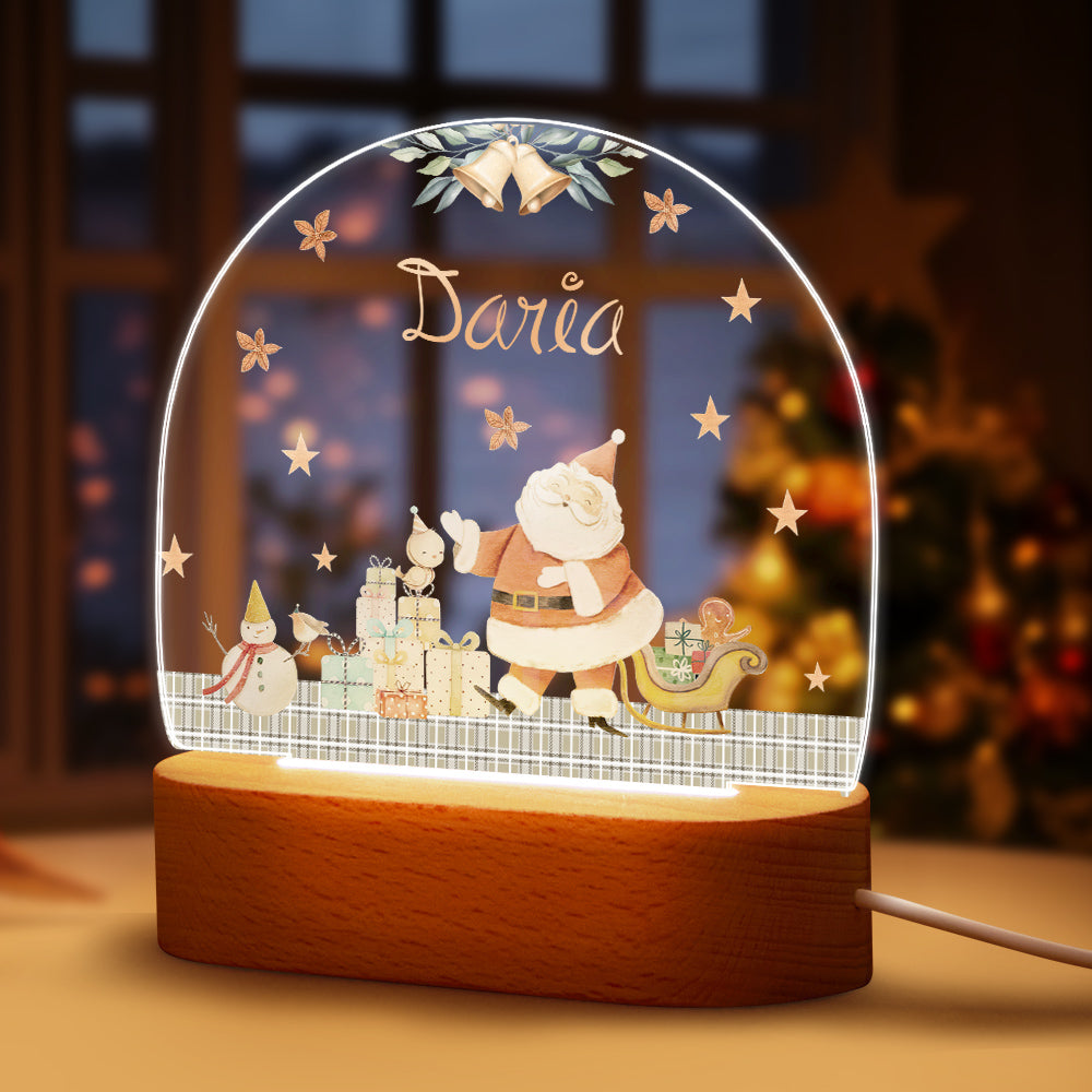 Custom Santa Name Night Light Personalized Baby Bedside Snowman Gift Night Light Christmas Gifts