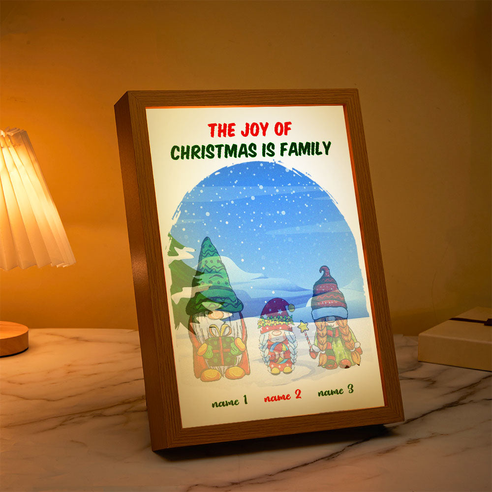 Custom Gnome Lamp Personalized Family Clip Art Light Christmas Gifts