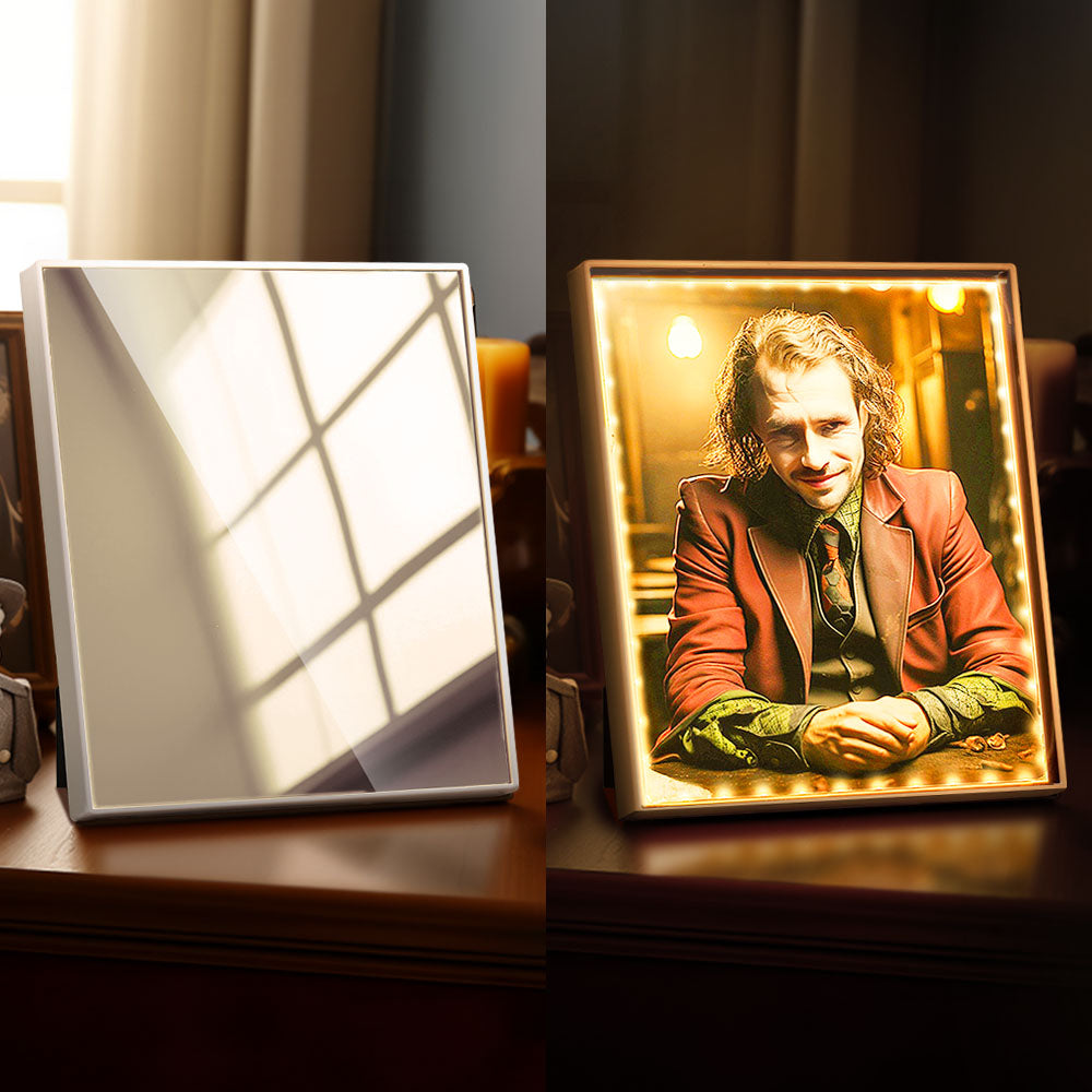 Custom Face Joker Portrait Mirror Lamp Personalized Photo Gifts for Her