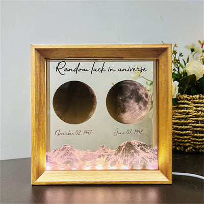 Custom Moon Phases LED Frame Light Birth Moon Night Light Gifts for Lovers - mysiliconefoodbag