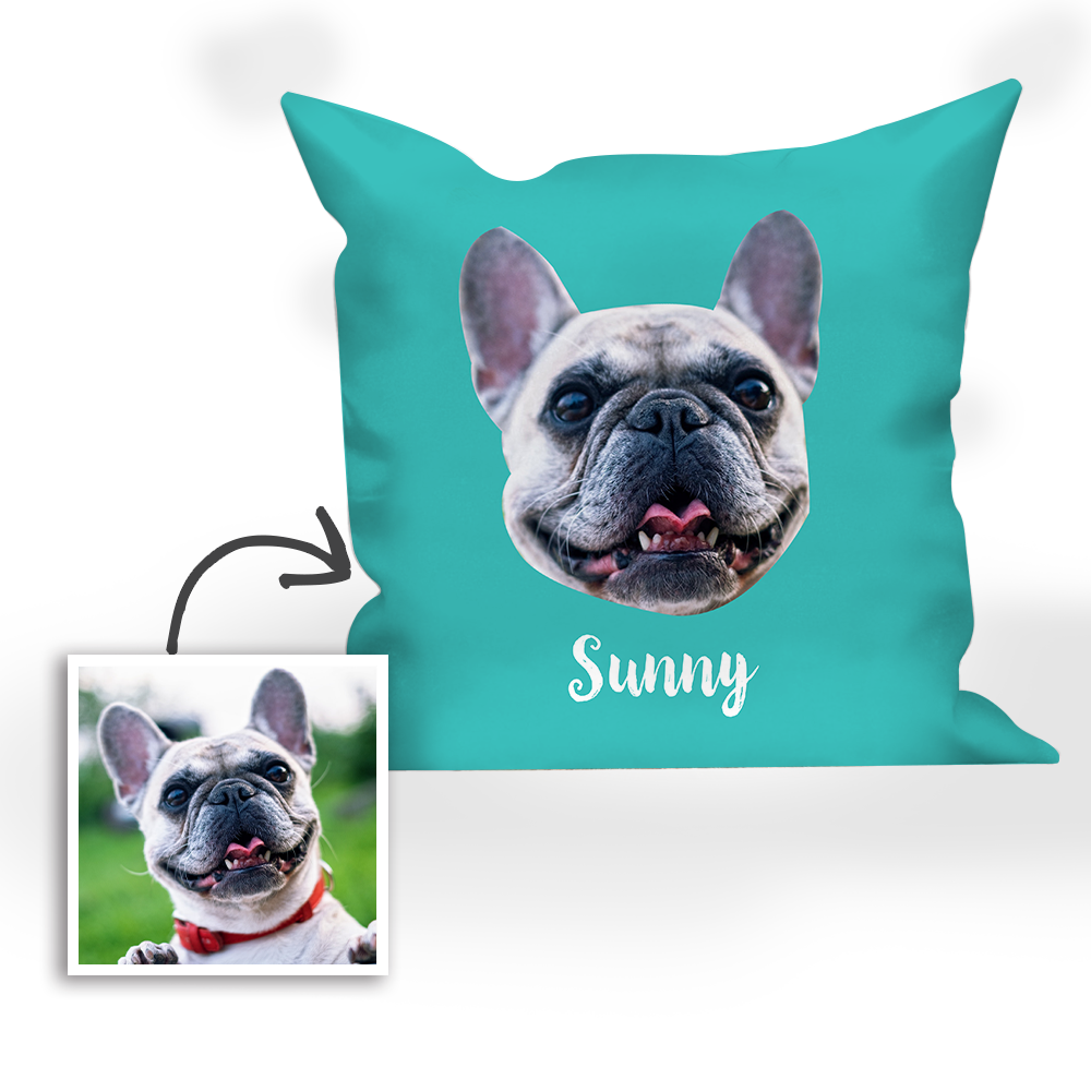 Multi-color Custom Engraved Dog Photo Pillow